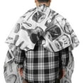 thumbnail image 6 of Unique Bargains 1 Set Fashion Hair Cutting Cape with Brush 55.12"x46.06" Black White, 6 of 6
