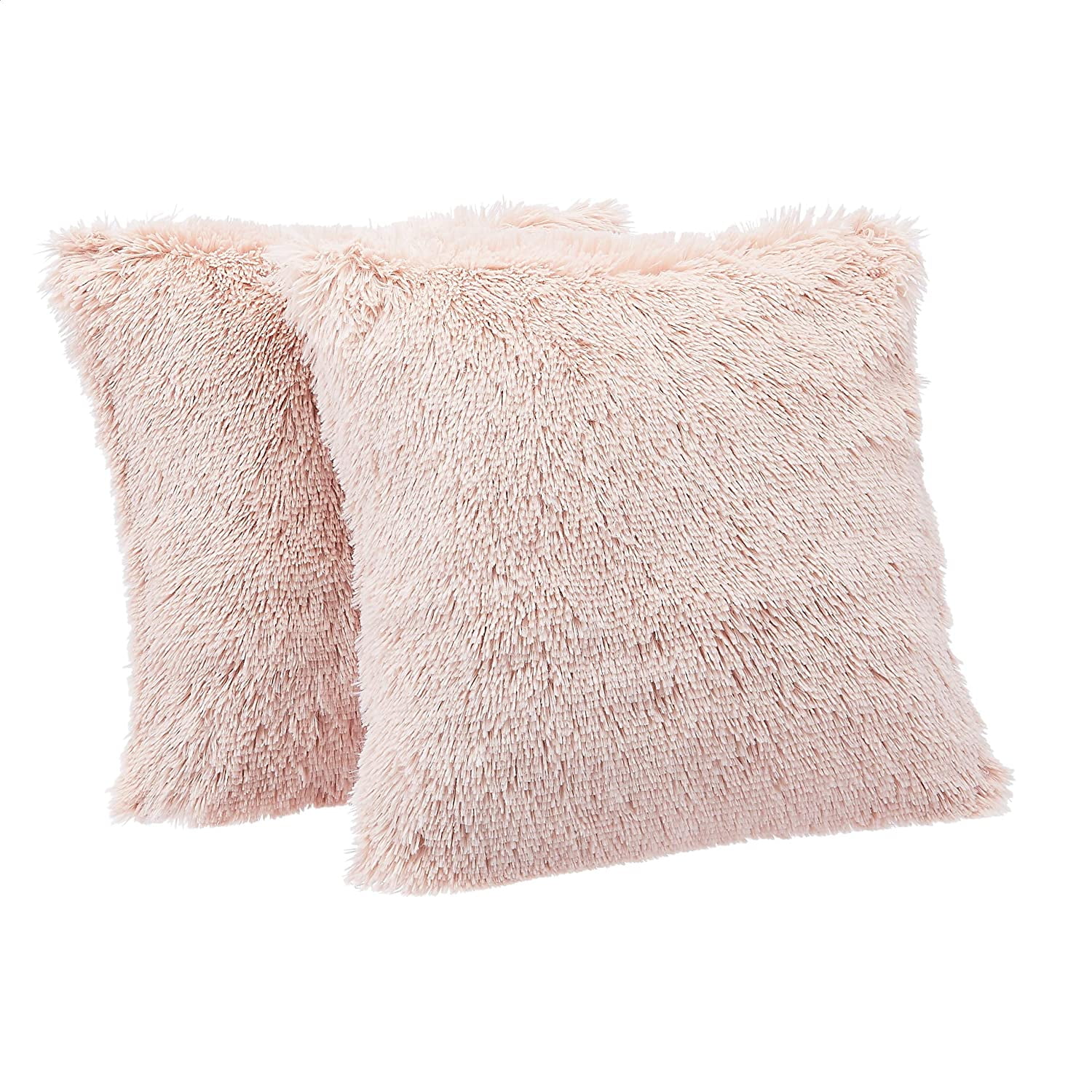 Blush Peach Details about   Standard Striped Faux Fur Pillowcase 