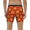 thumbnail image 4 of Picia Christmas With Gold Snowflakes Pattern Men's Athletic Long Leg Briefs , Performance Stretch Underwear，Moisture-Wicking, 4 of 7