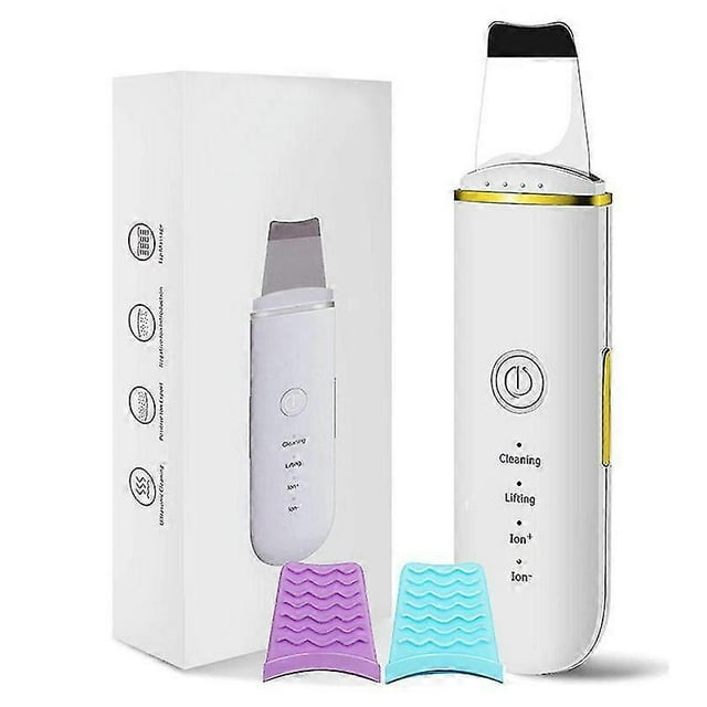Facial Skin Scrubber, Skin Spatula, Blackhead Remover Pore Scrubber With 4 Modes, Pore Cleaner For Deep Cleansing(white)