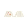 thumbnail image 3 of Aojekbee Toddler Girl Fall Sweater Rainbow Letter Embroidery Long Sleeve Round Neck Chunky Knitwear Pullover, 3 of 10