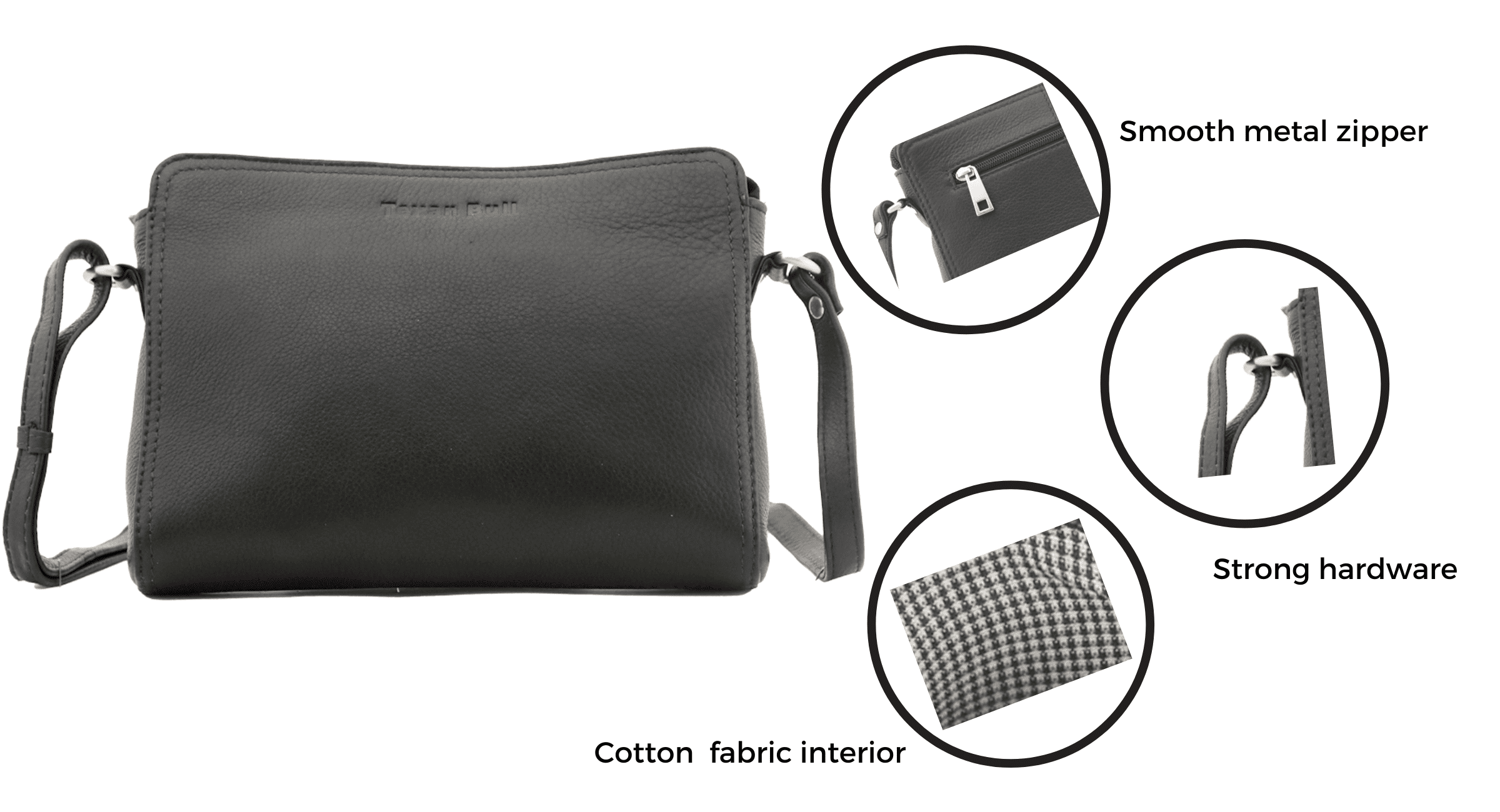 Leather Crossbody Purses For Women- Small Shoulder Handbag With Adjustable Strap