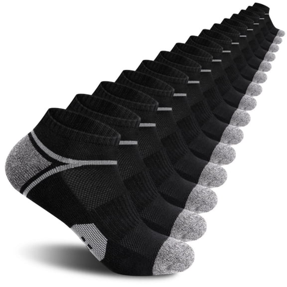 LITERRA 15 Pairs Mens Socks Ankle Sock Low Cut Cushion Sock Breathable for Men