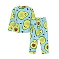 thumbnail image 2 of Bingfone Womens Pajama Sets Avocado And Hearts Print,Long Sleeve Loungewear Pajamas Set-Small, 2 of 9