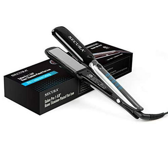 Nano Titanium Hair Straightener Secura Straightening Iron with Adjustable Temperature Titanium Plates 1 5/8 Inch Wide Suitable for All Hair Types