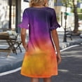 thumbnail image 5 of Women's Tie Dye Dress Ruffle Short Sleeve Flowy Fashionable V Neck A Line Dresses, 5 of 5