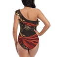 thumbnail image 5 of Picia Western French Bulldog Cowboy Pattern Women's One Piece Swimsuits,One Shoulder Swimwear Asymmetric ,Ruffle Monokinis Bathing Suits,High Waisted Flattering Bathing Suits-XX-Large, 5 of 8