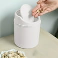 thumbnail image 2 of Mini Desk Trash Can with Lid Swing-Lid Tiny Countertop Garbage Bin Small Table Top Plastic Covered Waste Basket for Desk, Small Garbage Can Desktop Trash Bin, Tabletop Waste Basket (White), 2 of 4