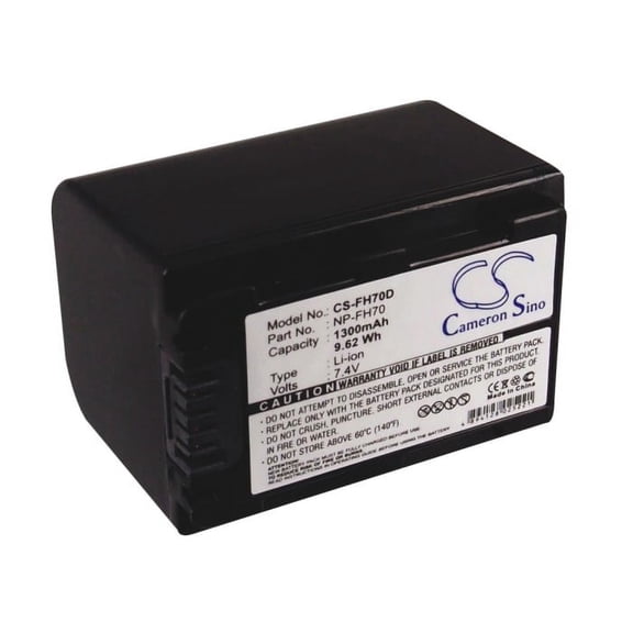 Battery for Sony HDR-SR5 HDR-TG1 HDR-UX5 HDR-UX7 NP-FH70 1300mAh Fully Decoded
