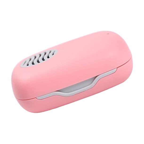 Esterilizador de cepillos de dientes con luz , funda pequeña, de secado rápido, portátil, organizador, estuche limpiador de cepillos de rosa