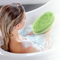thumbnail image 5 of Unique Bargains 1 Pc Handle Bath Brush Back Scrubber for Bath for Shower 4.72"x2.36" Green, 5 of 6
