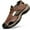Brown, variant on LoyisVidion Men's Non-Slip Leather Sandals for Outdoor Activities - Outdoor Men's Leather Non-slip Anti-kick and Anti-collision Beach Sandals