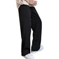 thumbnail image 4 of Pantalones casuales de seda de hielo, pantalones casuales de seda de hielo para hombres, pantalones de pierna ancha, pantalones plisados, funcionamiento suave, 4 of 9