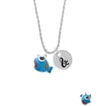 thumbnail image 2 of Delight Jewelry Resin Blue Fish with Orange Stripes Silvertone Script Initial Disc - & - Charm Necklace, 20"+3", 2 of 4