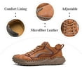 thumbnail image 2 of Mens Casual Shoes Comfortable Walking Hiking Shoes Leather Oxfords Fashion Sneakers Non-slip Driving Shoes Brown 7 US, 2 of 7