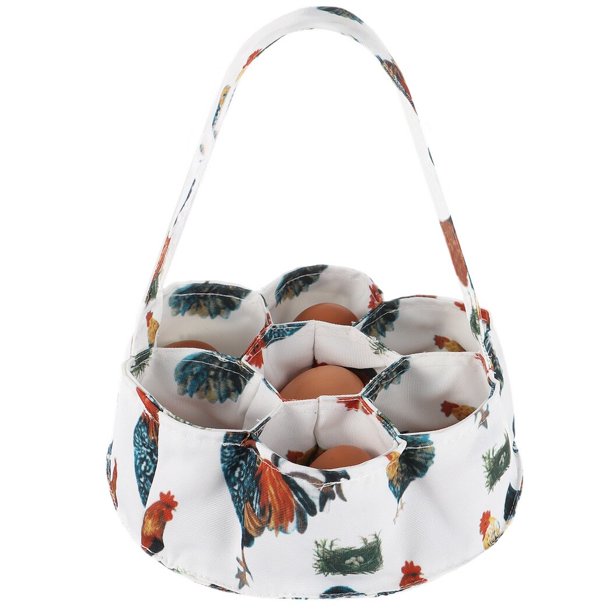 Mini Cesta Recolectora de Huevos, Cesta Recolectora de Huevos de Lona con 7 Bolsas, Huevos de Ganso Pato de Pollo, Cesta Transportadora de Huevos para Ama de Casa, Granja, Jardín, Cocina
