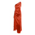thumbnail image 3 of Elegant Shoulder Satin Formal Dress for Women with High Slit Evening Gown for Wedding Party and Occasions, Orange, XL, 3 of 4