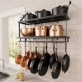 thumbnail image 1 of KES Pot Rack 30 Inches Kitchen Pot and Pan Organizer Rack 2-Tier Wall Pot Hangers with 12 Hooks Matte Black, KUR215S75B-BK, 1 of 14