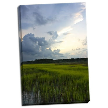 Gango Home Decor Sunset on Bogue Sound 4 by Alan Hausenflock (Ready to Hang); One 24x36in Hand-Stretched Canvas