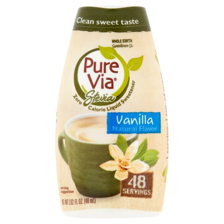 Pure Via Stevia Sweetener Vanilla Simple Squeeze Coffee Sweetener Zero ...