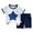B0705-Dark Blue, variant on NIEWTR Toddler Baby Boy Girls Summer Cute Dinosaur Tank Tops Elastic Shorts Outfits Elastic Cotton Short Sets Set For 18-24 Months 2t 3t 4t 5t 6t Children's Day Gift 2PCS Set ,6-12 Months