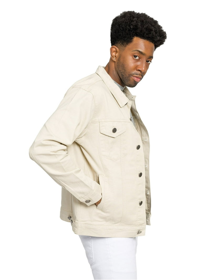 Victorious Men's Classic Colored Denim Jean Jacket DK190 - Sand