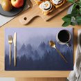 thumbnail image 2 of Fogged Mist Forest Placemats Set of 12 Botanical Pines Peaks Zen Minimalist Place Mats Indoor Wipeable Table Mats Washable Cloth Dining Table Placemats for Kitchen Holiday Party Home Decor 13x19 Inch, 2 of 9