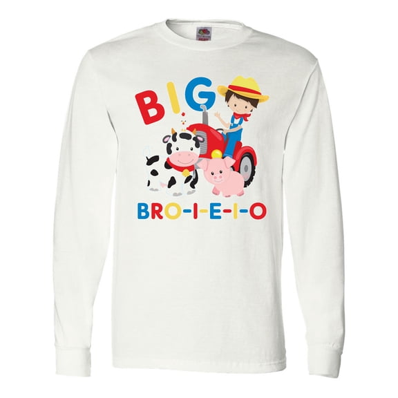 Inktastic Farmer Tractor EIEIO Big Bro Long Sleeve T-Shirt