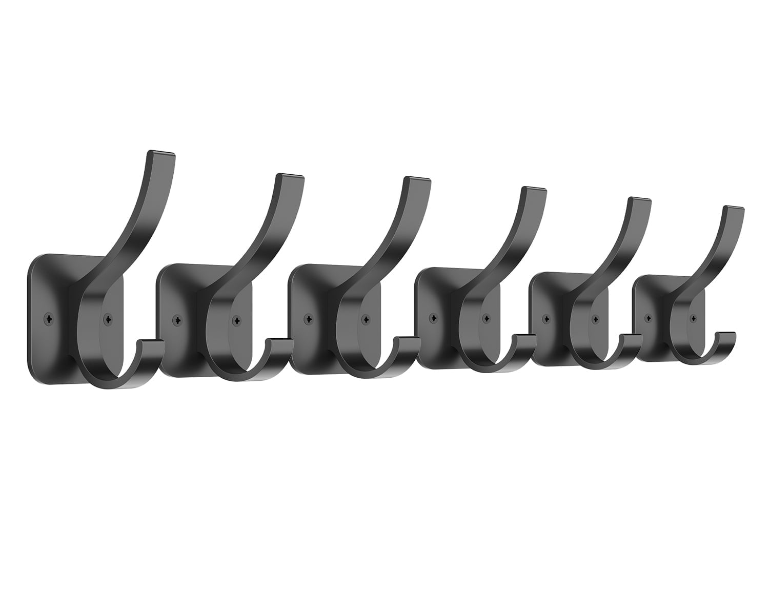 Optish Heavy Duty Coat Hooks, Black, 6-Pack photo 8