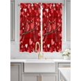 thumbnail image 2 of Valentine's Cardinal Bathroom Window Curtain, Red Love Heart Birds Country Wooden Light Filtering Coffee Kitchen Curtains, Bedroom Living Room Curtains 2 Panel 84"x63", 2 of 6