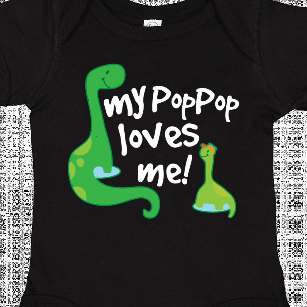 Inktastic My Pop Pop Loves Me Dinosaur Boys or Girls Baby Bodysuit