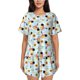 thumbnail image 1 of Fotbe Submarine With Fishes Undersea Conjunto de Pijama Estampado para Mujer, 2 Piezas, Ropa de Dormir con Camiseta de Manga Corta y Shorts Suaves-XX-Large, 1 of 6