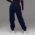 thumbnail image 7 of Women's High Waisted Loose Sportswear Pants with Pockets - Jogging Pants for Everyday Use and Winter Comfort,Navy,M, 7 of 7