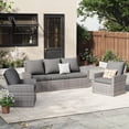thumbnail image 6 of ELPOSUN 5 Pieces Outdoor Sectional PE Rattan Conversation Sofa Set with Gray Wicker, Gray, 6 of 6