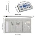 thumbnail image 3 of Cloth Wallet with Lanyard & Multiple Compartments Fashion Purse Zipper Clutch Bag for Cash Cards Coins Blue and White Porcelain-style, 3 of 7