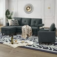 thumbnail image 6 of Soscana Sectional Sofa 3 Seat L Shaped Couch with Storage Ottoman & Accent Chair,Modern Living Room Furniture Set for Small Space Home Apartment Office Studio, 6 of 8