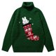 thumbnail image 1 of Gibobby Sudadera de Navidad para mujer Suéter navideño de cuello para mujer con top de punto informal con diseño de punto de conejito(Verde,M), 1 of 3