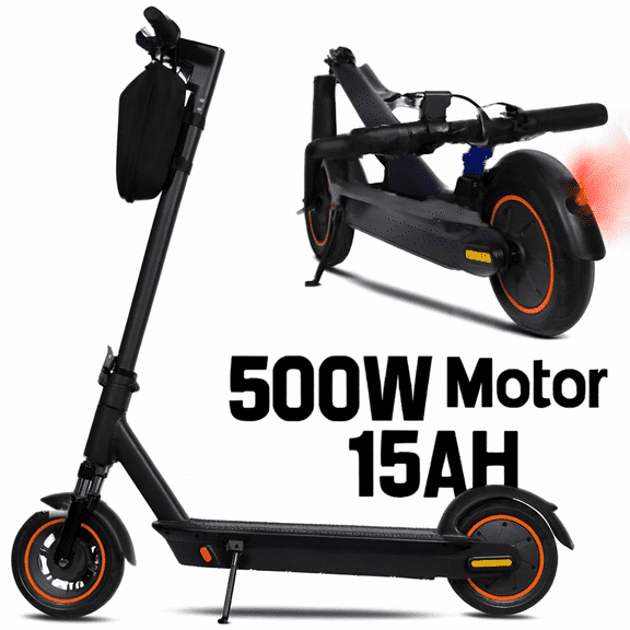 HEZZO Electric Scooter for Adults 36V 500W Motor 15AH Battery 22MPH Speed 25 Mile Range Folding LED Lights