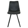 thumbnail image 3 of LeisureMod Markley Modern Leather Dining Chair With Metal Legs Set of 2 in Charcoal Black, 3 of 6