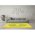thumbnail image 3 of Ahgly Company Machine Washable Indoor Round Medallion Yellow Traditional Area Rugs, 8' Round, 3 of 4