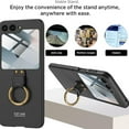 thumbnail image 5 of Dteck Case for Samsung Galaxy Z Flip7 FE / Galaxy Z Flip 6 Case with Ring Holder,Shockproof PC Case Built-in External Screen Protector Slim Stand Cover For Samsung Galaxy Z Flip 6/Flip7 FE,Black, 5 of 7