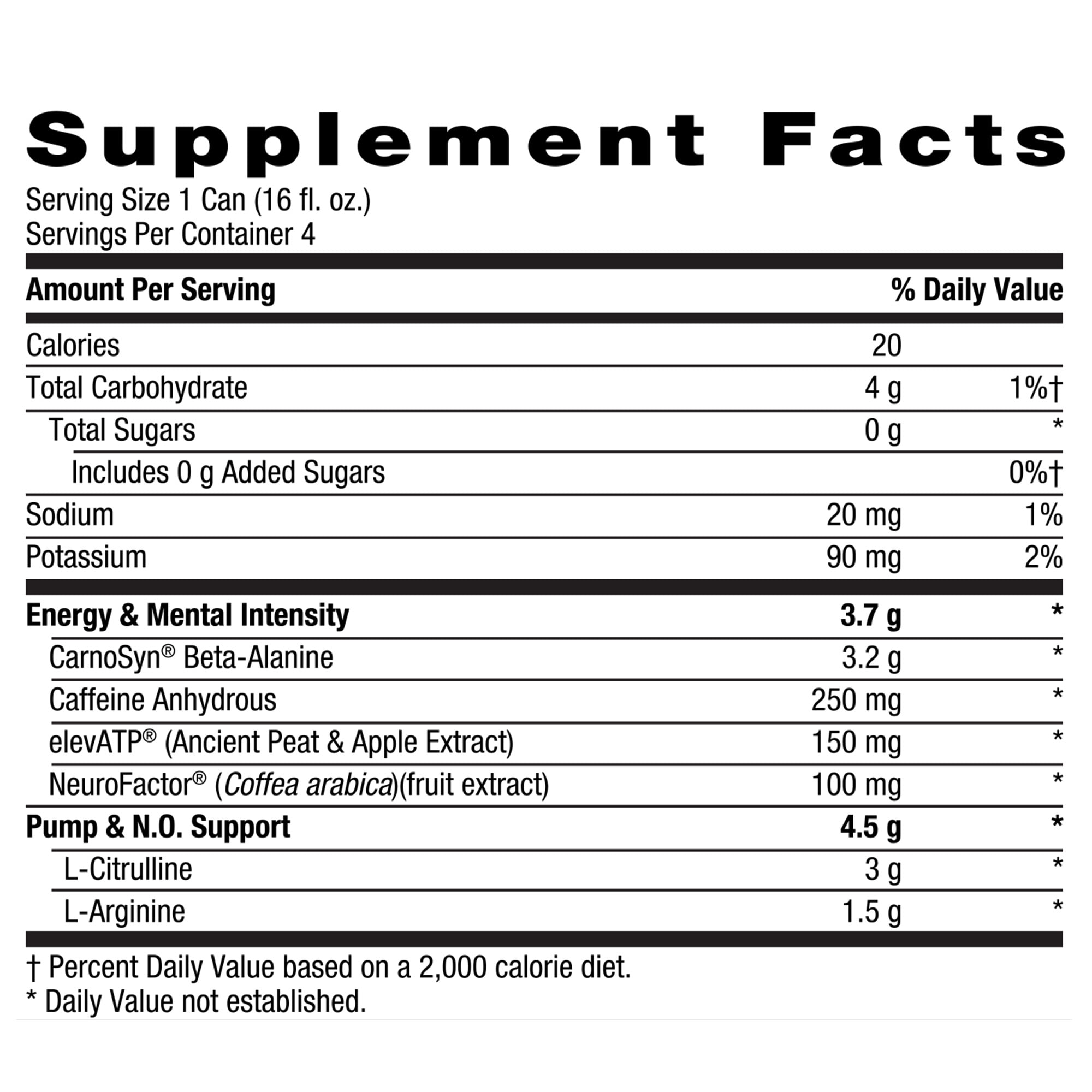 Beyond Raw Lit Pre-Workout Supplement, Gummy Worm, 250mg Caffeine, 4 Pack, 16 fl oz Can