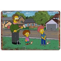 Retro The Simpsons Metal Tin Sign Poster Wall Decor Gift For Bathroom Bedroom Cafe School Theater Restaurant Farm Cinema Vintage Metal Plaque 12x16 Inch