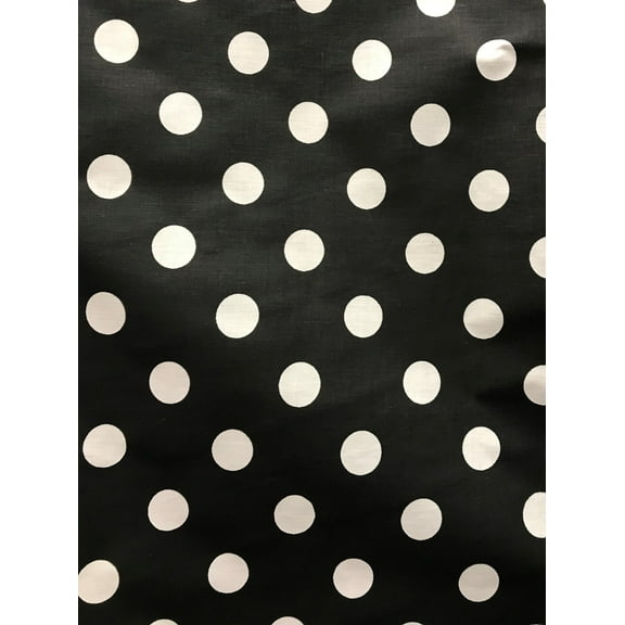 Quarter Size Dots Print Broadcloth, 60" Wide, Sells by the Yard from Sal Tex Fabrics, White/Black