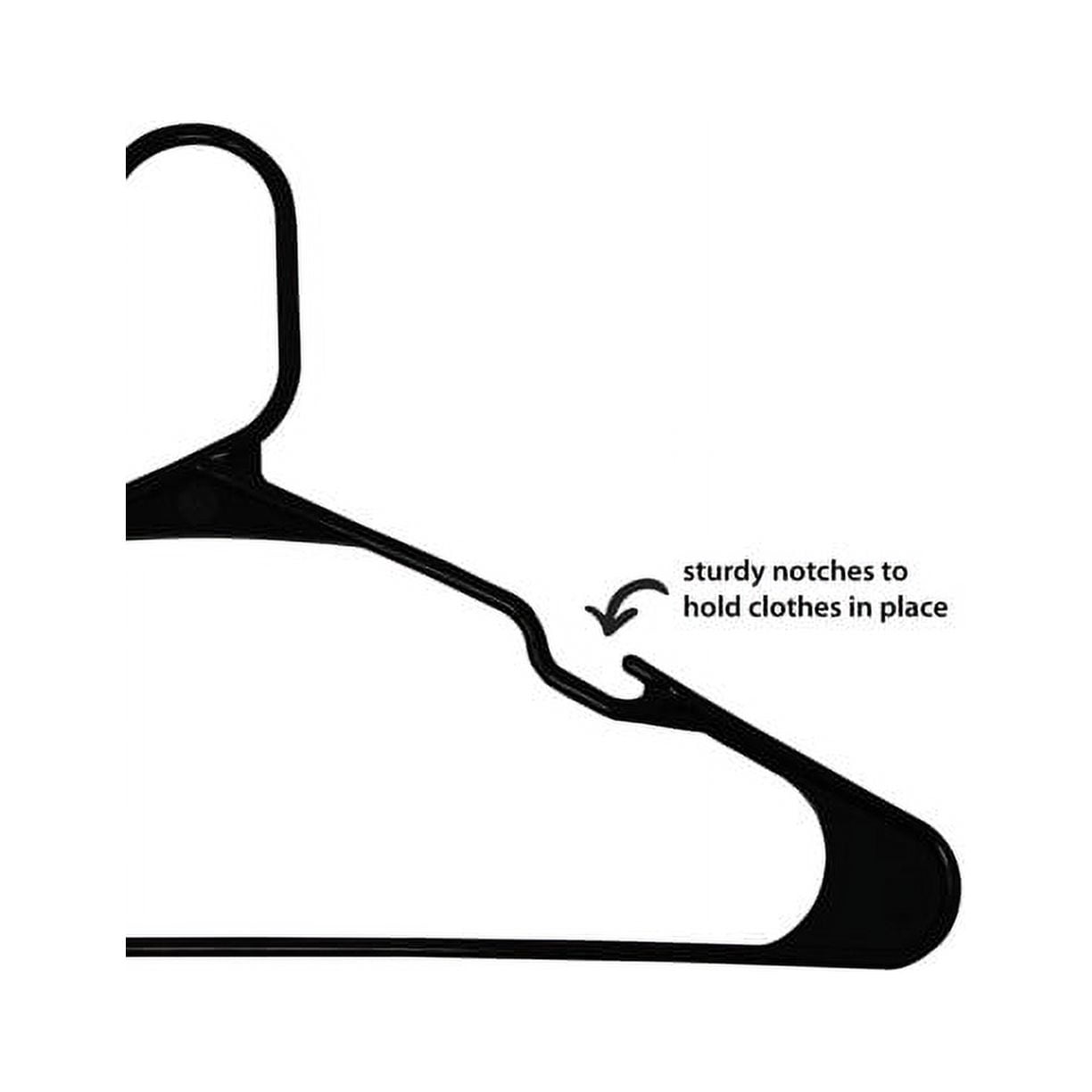 Mainstays Plastic Clothes Hangers, Black, 50-Count, Lightweight & Durable for Everyday Use