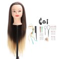 thumbnail image 2 of Modelo de entrenamiento de peluquería cabeza de maniquí de silicona resistente al desgaste pelo largo completo con soporte para salones ANGGREK Otros, 2 of 8