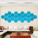 thumbnail image 3 of Juego de 12 pegatinas de pared hexagonales de plástico con espejos acrílicos para decoración del hogar, sala de estar, dormitorio, encima del sofá o TV azul Xemadio WLJ-1397, 3 of 5
