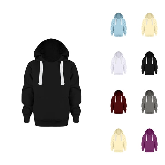 Solid Color Boys Sweatshirts Fashion Fall Winter Comfort Solid Color Hooded Hoodie Top Long Sleeve Girls Boys Coat Sweatshirt Boys Sweatshirts