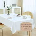 thumbnail image 2 of y 4 Pack White Rectangle Tablecloth 60 x 102 Inch for 6 FT Tables, Wrinkle Resistant Washable Polyester Table Cover for Wedding Dining Buffet Parties and Camping, Mantel Blanco Para Mesa, 2 of 5