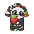 thumbnail image 4 of Panda And Strawberry Men'S 3d Print Casual Button Down Shirts, Novelty Hawaiian Short Sleeves 2xl, 4 of 8